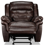 Cooper Reclining Leather Sofa, Reclining Loveseat with Console and Recliner Set - Brown