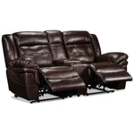 Cooper Reclining Leather Loveseat with Console - Brown