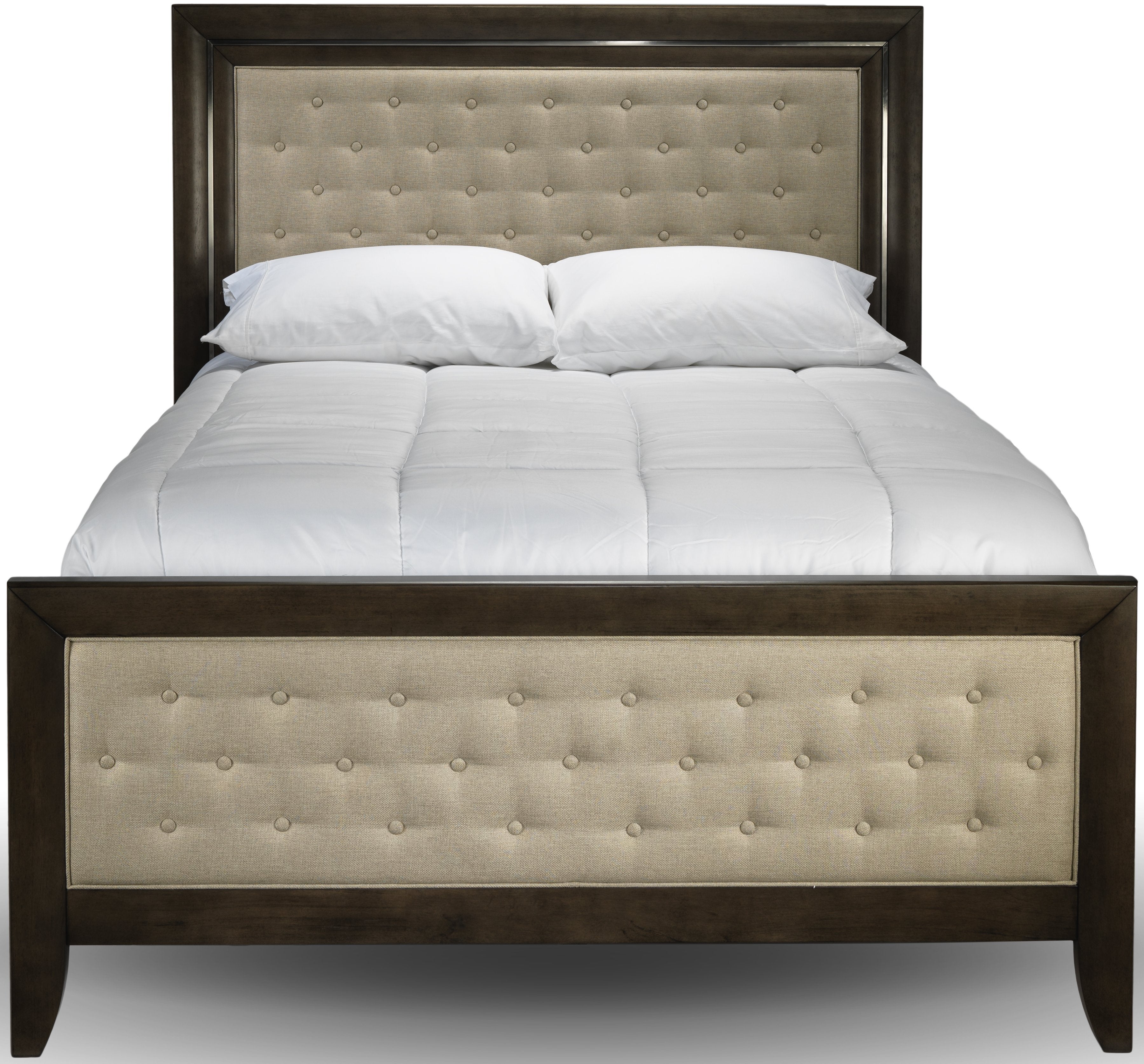 Aberdeen Upholstered Queen Bed - Barista Oak & Cream