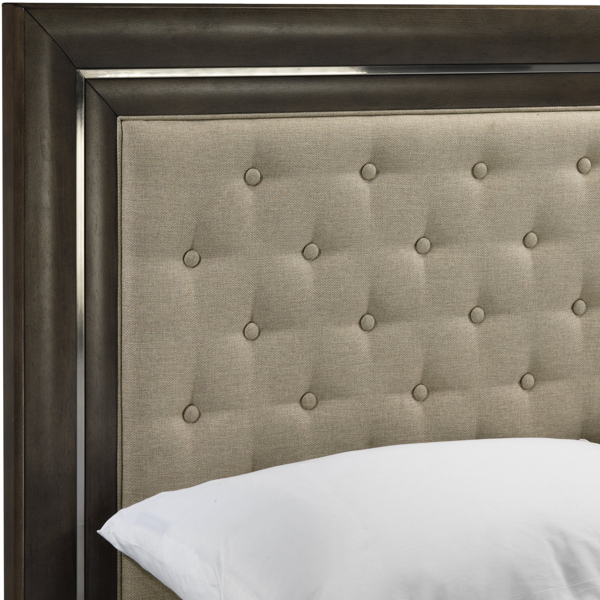 Aberdeen Upholstered Queen Bed - Barista Oak & Cream