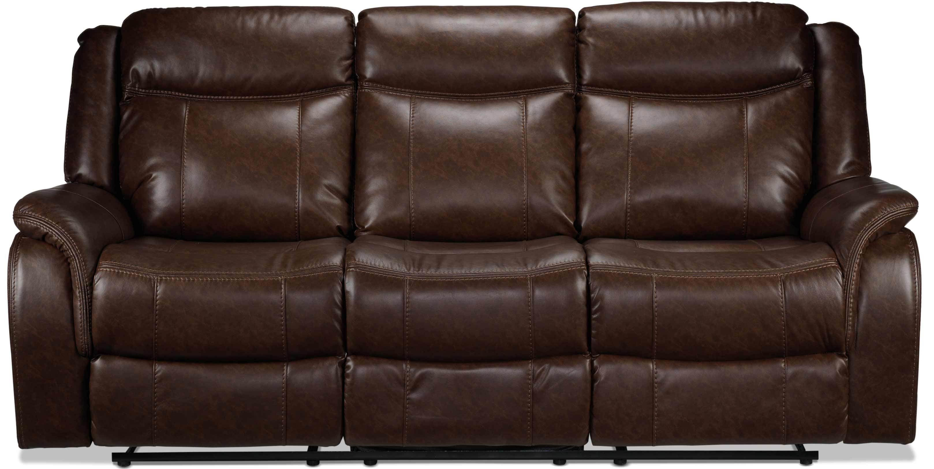 Scorpio Reclining Sofa and Glider Recliner - Whiskey Brown
