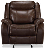 Scorpio Reclining Sofa and Glider Recliner - Whiskey Brown