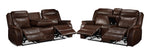Scorpio Reclining Sofa and Reclining Loveseat - Whiskey Brown