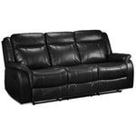 Scorpio Reclining Sofa with Drop Tray - Black