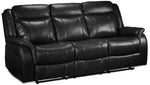 Scorpio Reclining Sofa, Reclining Loveseat and Glider Recliner - Black