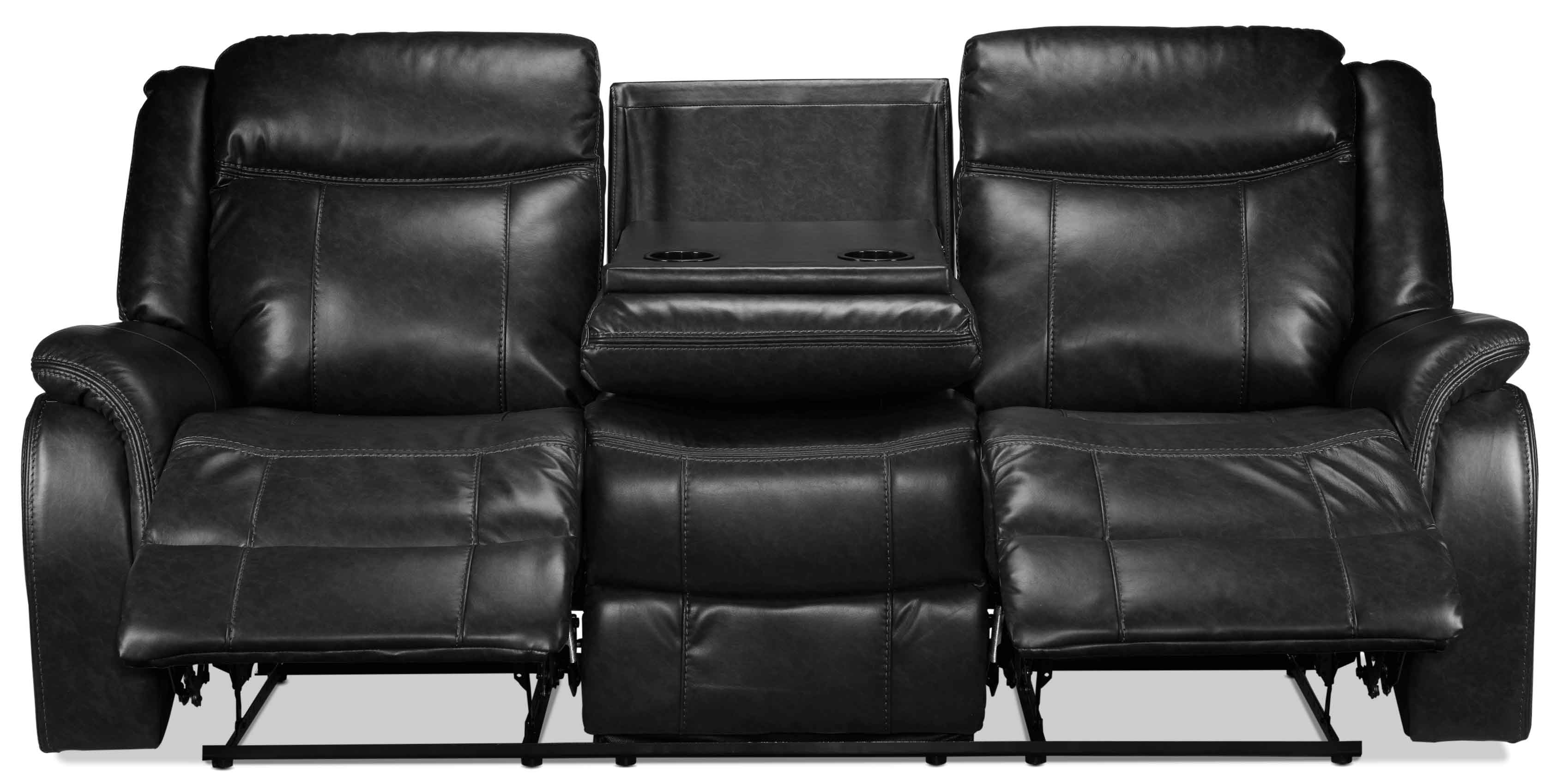 Scorpio Reclining Sofa and Glider - Black