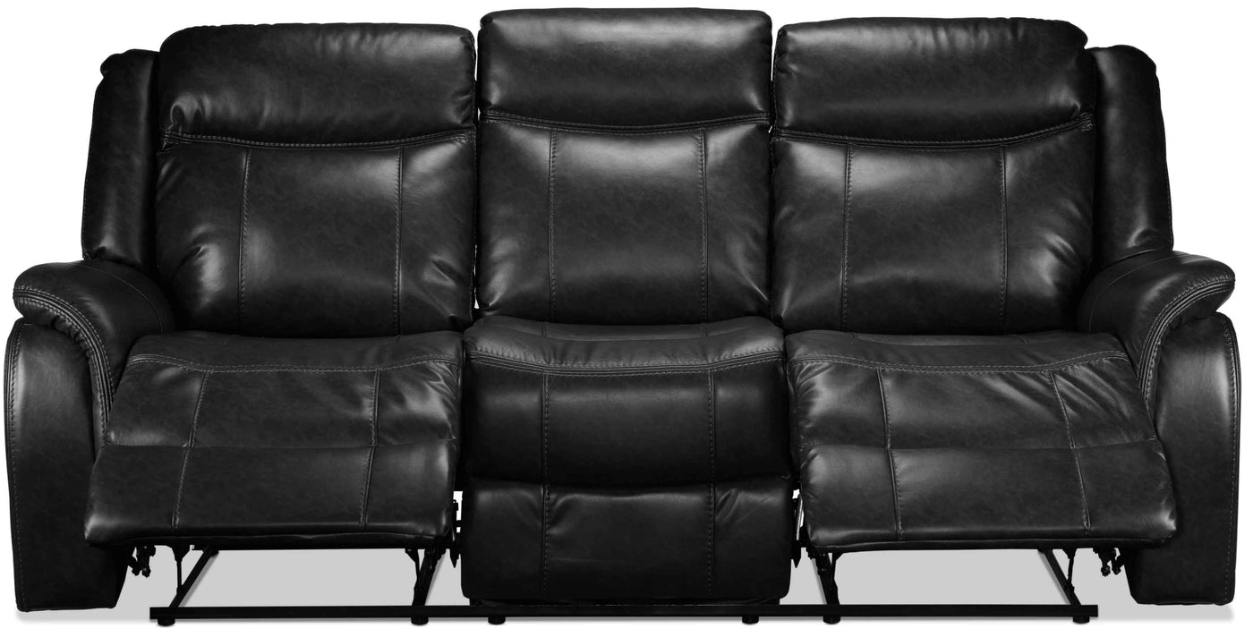 Scorpio Reclining Sofa and Reclining Loveseat - Black