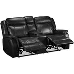 Scorpio Reclining Loveseat with Console - Black