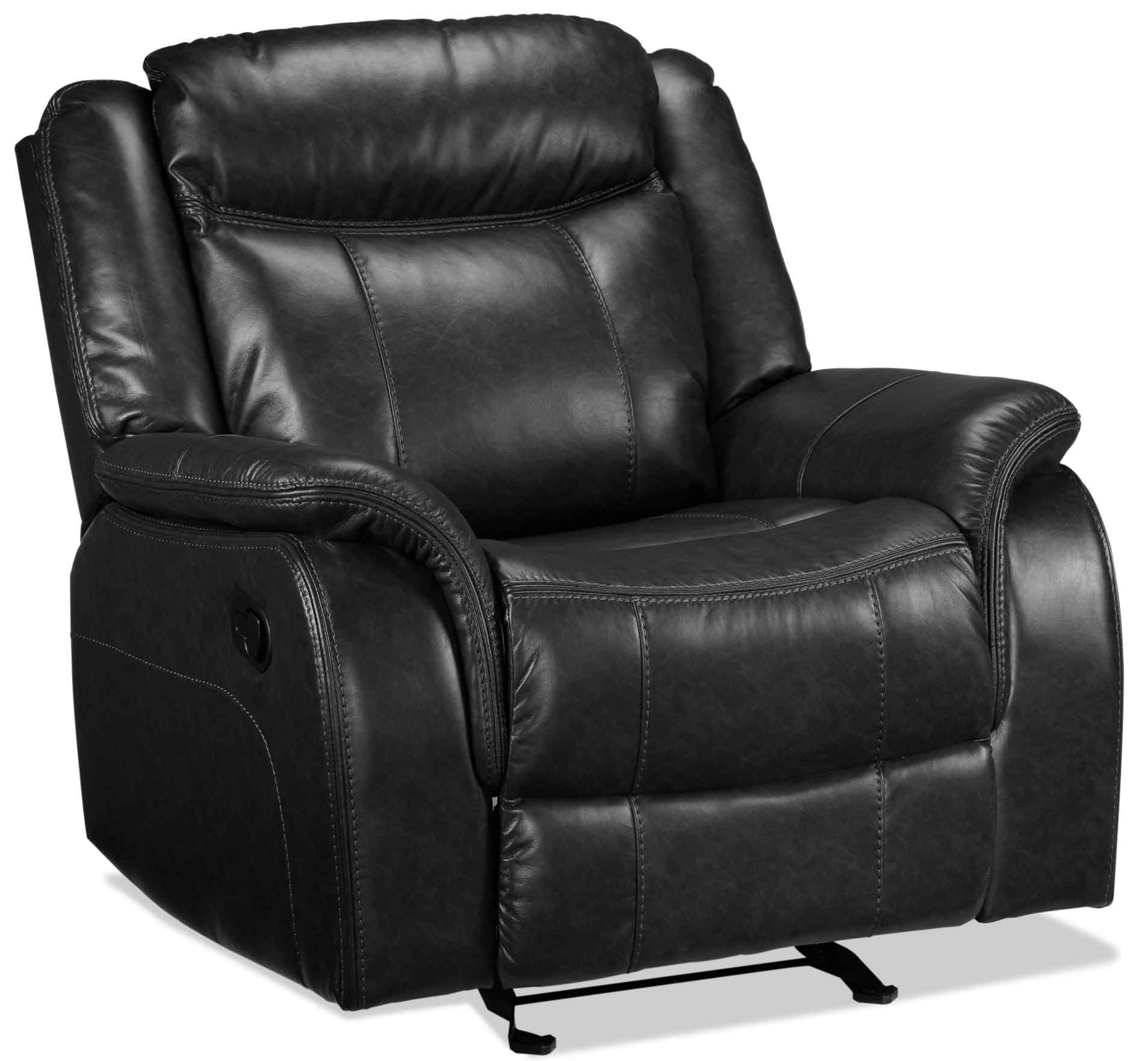 Scorpio Reclining Sofa and Glider - Black