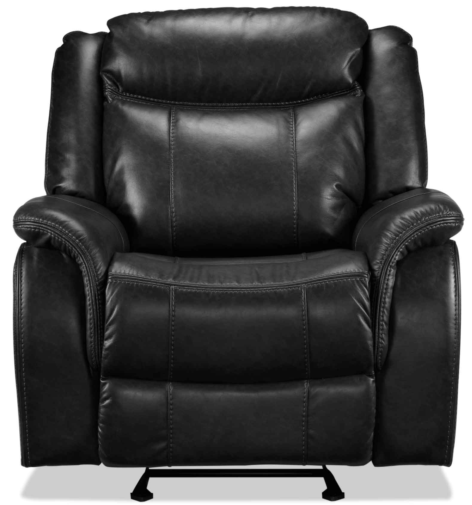 Scorpio Reclining Sofa and Glider - Black