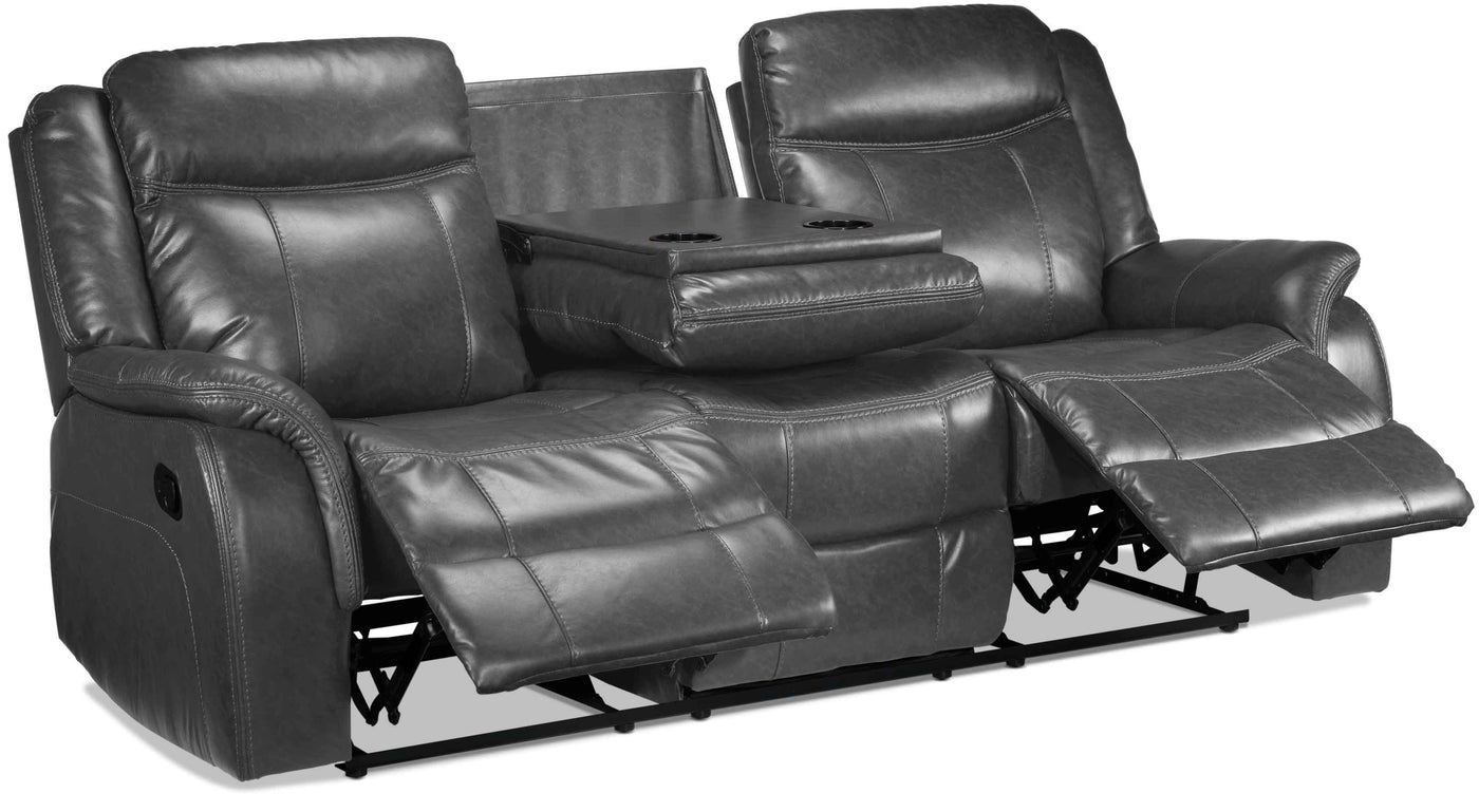 Scorpio Reclining Sofa, Reclining Loveseat and Glider Recliner - Grey