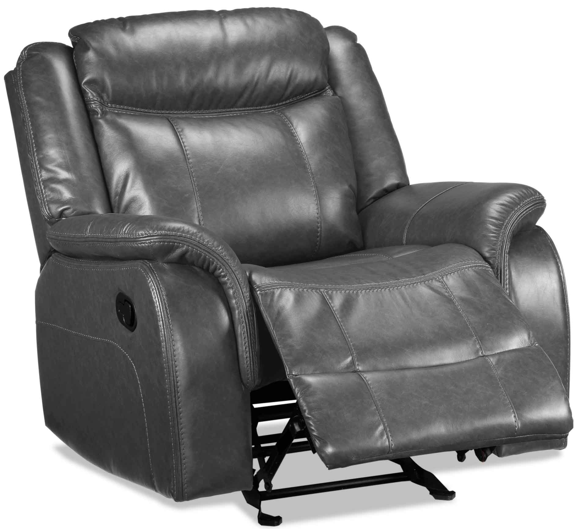 Scorpio Reclining Sofa, Reclining Loveseat and Glider Recliner - Grey