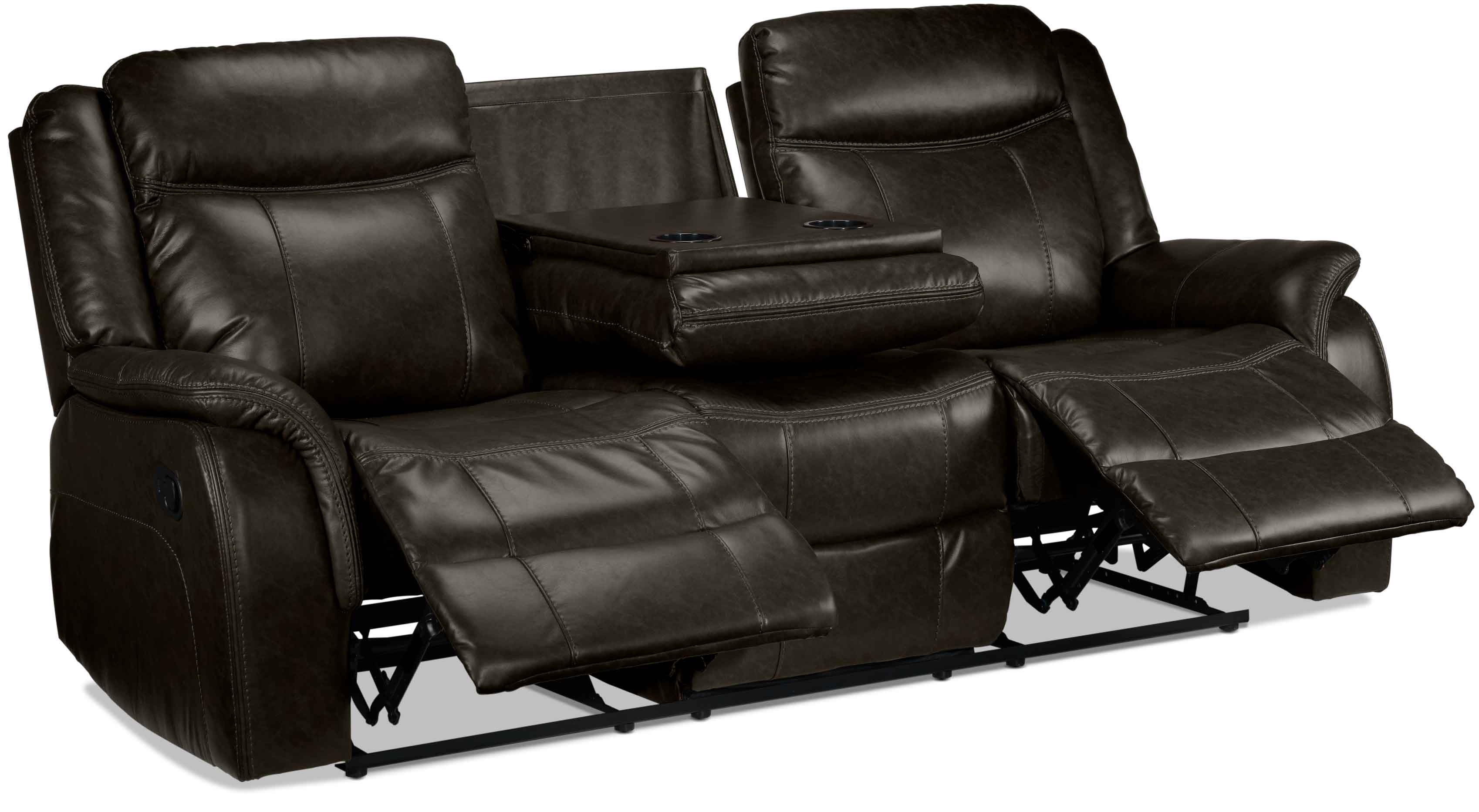 Scorpio Reclining Sofa with Drop Tray - Brown