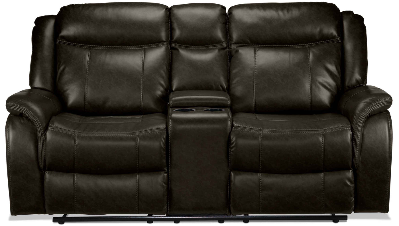 Scorpio Reclining Loveseat with Console - Brown