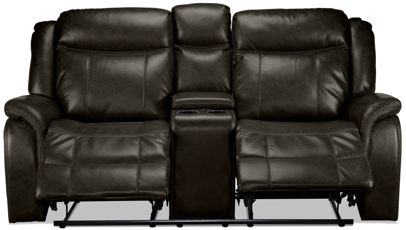 Scorpio Reclining Loveseat with Console - Brown