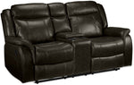 Scorpio Reclining Loveseat with Console - Brown