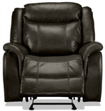 Scorpio Reclining Sofa, Reclining Loveseat and Glider Recliner - Brown