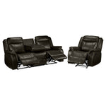 Scorpio Reclining Sofa and Glider - Brown