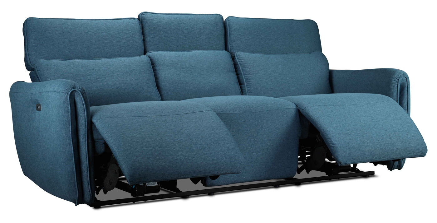 Larsen Power Reclining Sofa and Chair Set - Commodore Blue