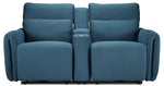 Larsen Power Reclining Sofa, Loveseat and Chair Set - Commodore Blue