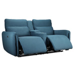 Larsen Power Reclining Sofa, Loveseat and Chair Set - Commodore Blue
