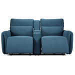 Larsen Power Reclining Sofa and Loveseat Set - Commodore Blue