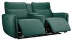 Larsen Power Reclining Sofa and Loveseat Set - Peacock