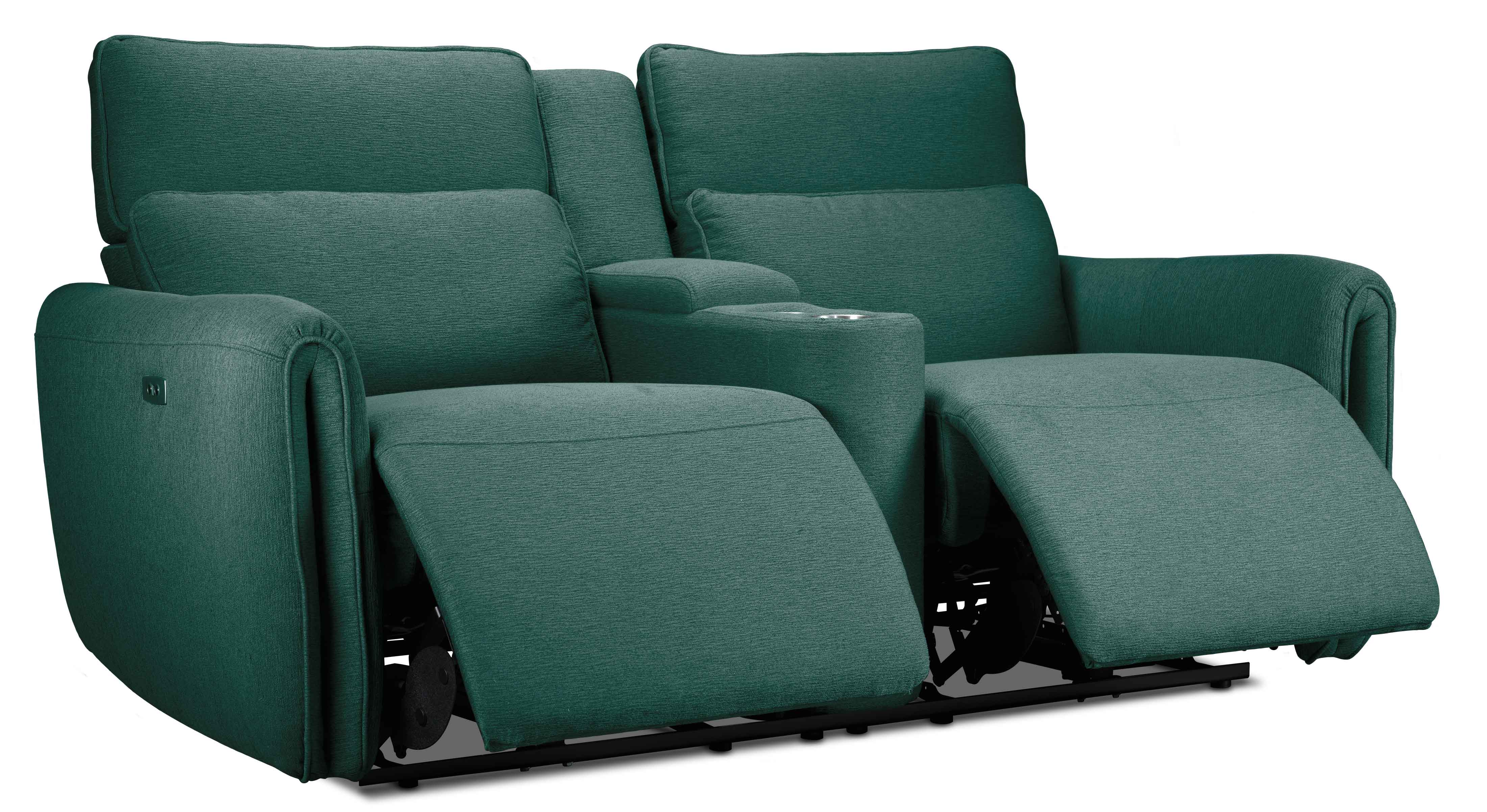 Larsen Power Reclining Sofa and Loveseat Set - Peacock