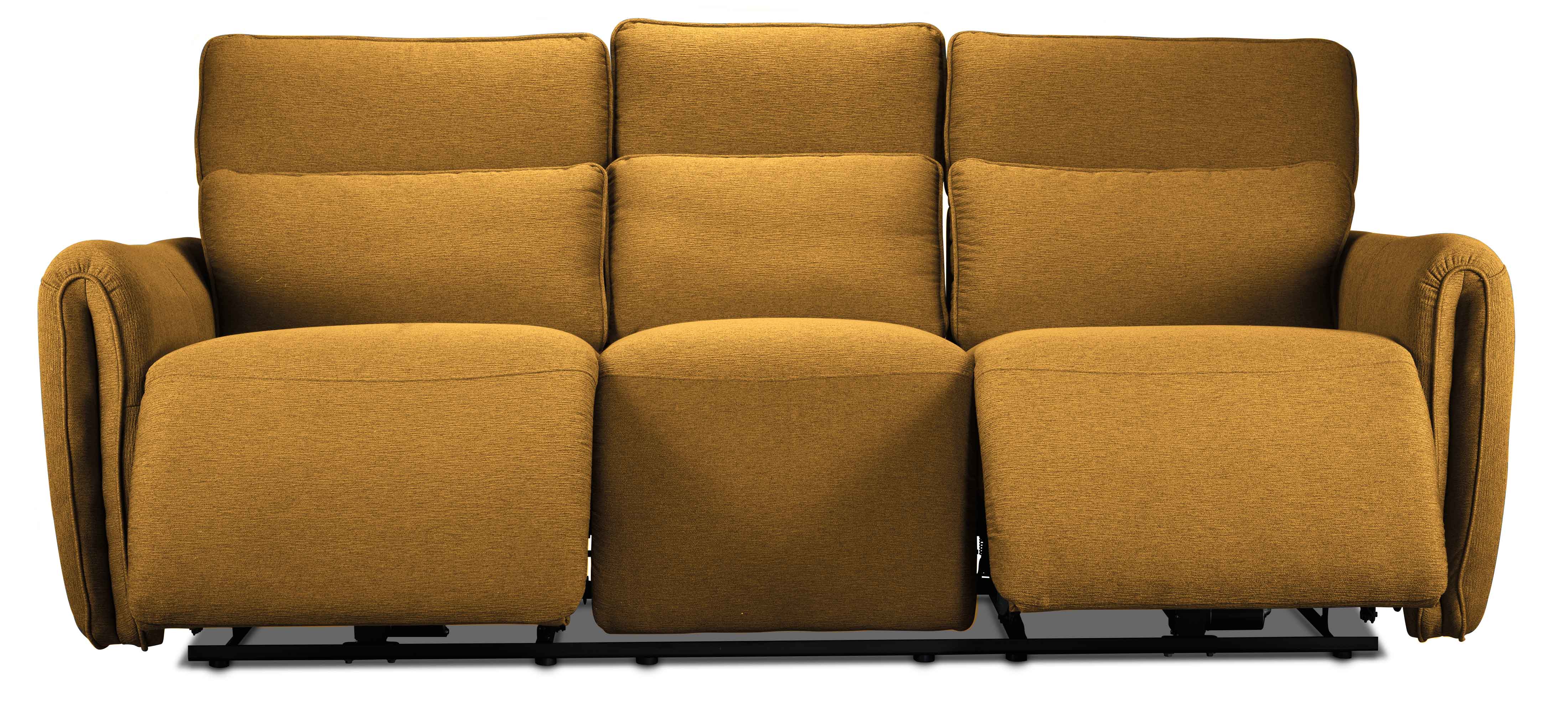Larsen Power Reclining Sofa and Loveseat Set - Curry