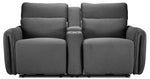 Larsen Power Reclining Sofa and Loveseat Set - Platinum Grey