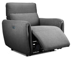 Larsen Power Reclining Sofa, Loveseat and Chair Set - Platinum Grey