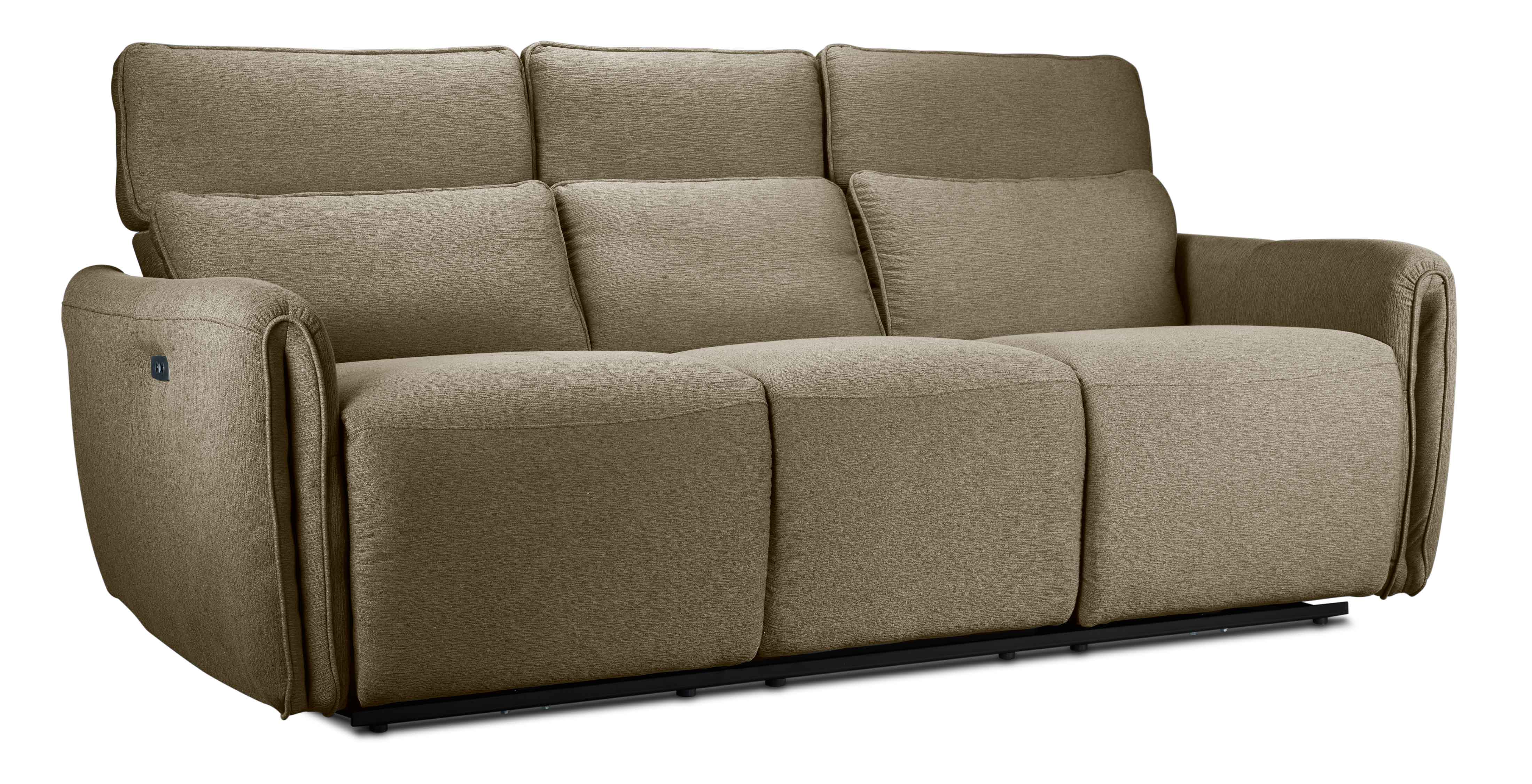 Larsen Power Reclining Sofa and Loveseat Set - Sand