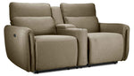 Larsen Power Reclining Sofa and Loveseat Set - Sand