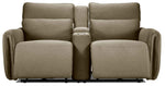 Larsen Power Reclining Sofa and Loveseat Set - Sand