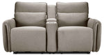 Larsen Power Reclining Sofa and Loveseat Set - Pearl
