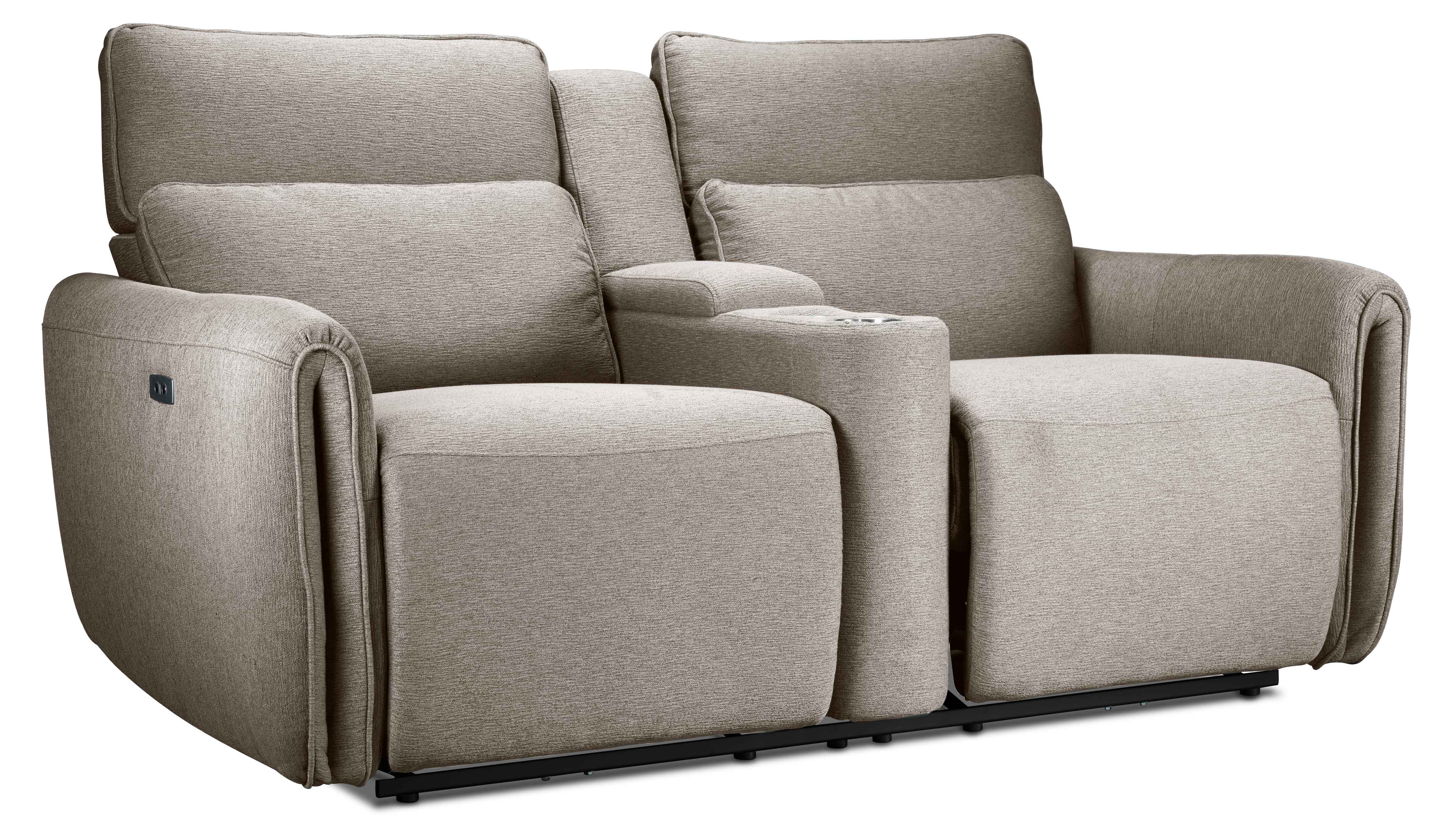 Larsen Power Reclining Sofa and Loveseat Set - Pearl