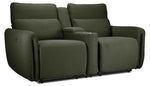 Larsen Power Reclining Sofa and Loveseat Set - Olive