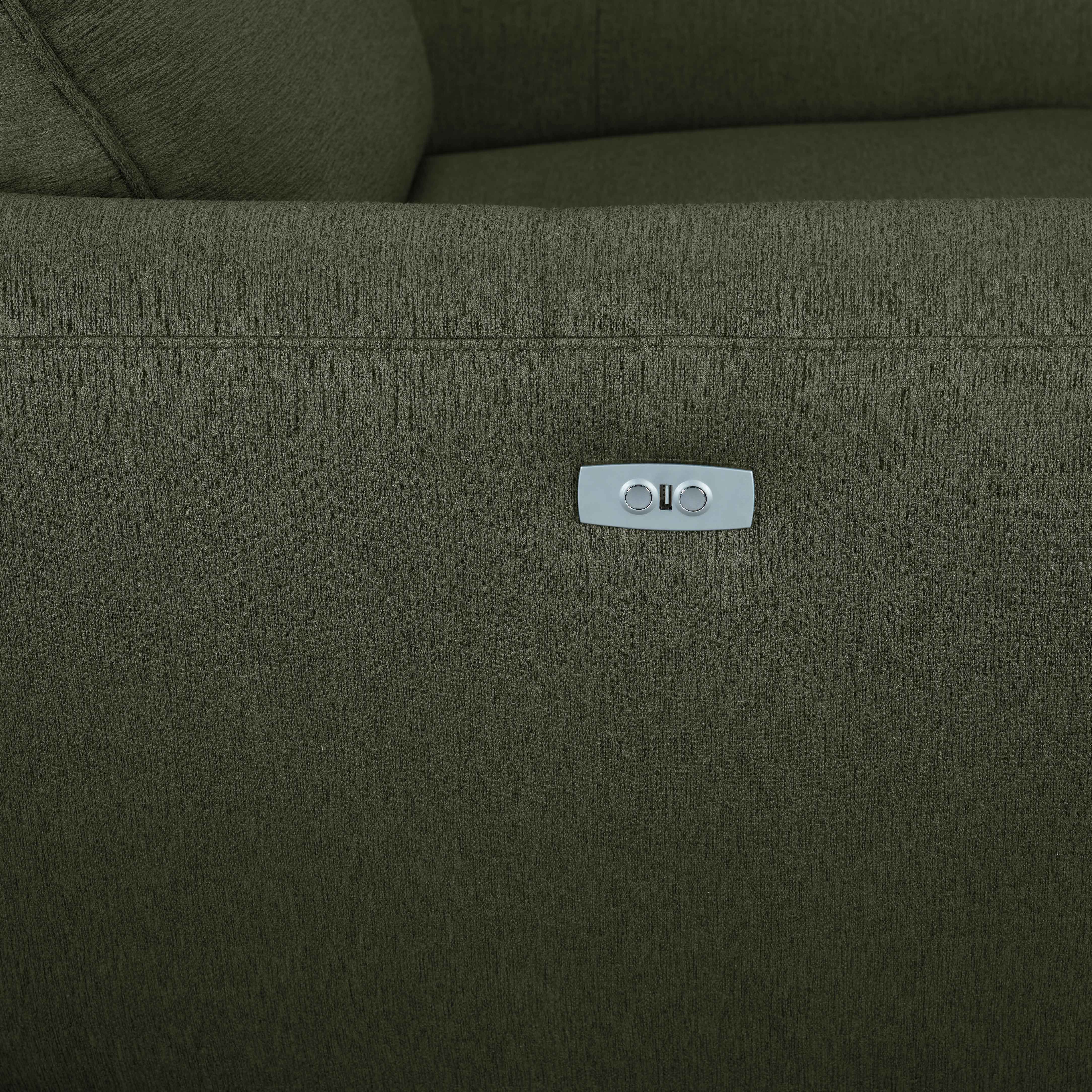 Larsen Power Reclining Sofa and Loveseat Set - Olive