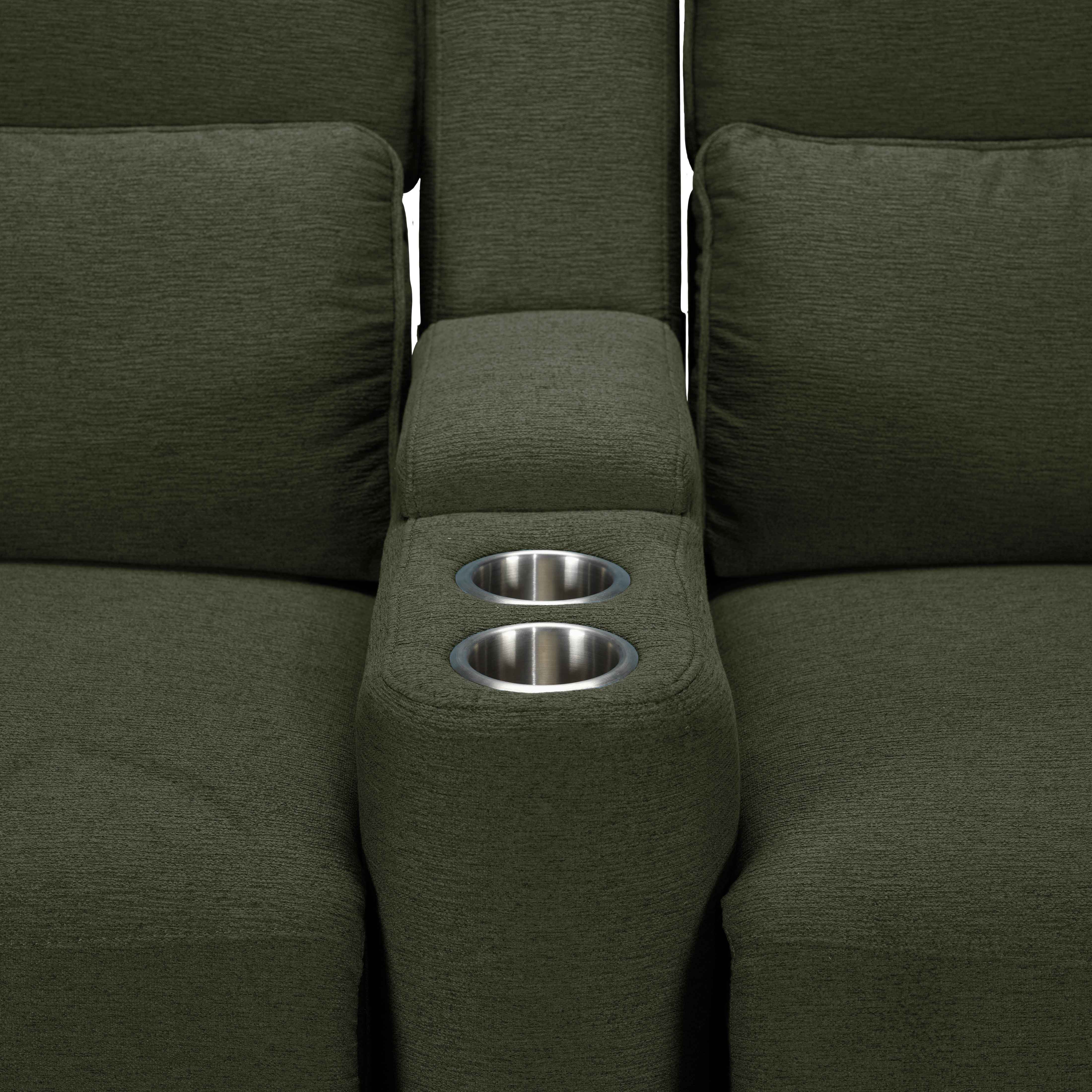 Larsen Power Reclining Sofa and Loveseat Set - Olive