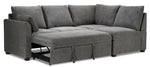 Portland 3-Piece Sectional with Left-Facing Pop-Up Bed - Grey
