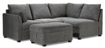 Portland 3-Piece Sectional with Left-Facing Pop-Up Bed - Grey