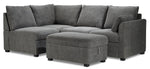 Portland 3-Piece Sectional with Right-Facing Pop-Up Bed - Grey