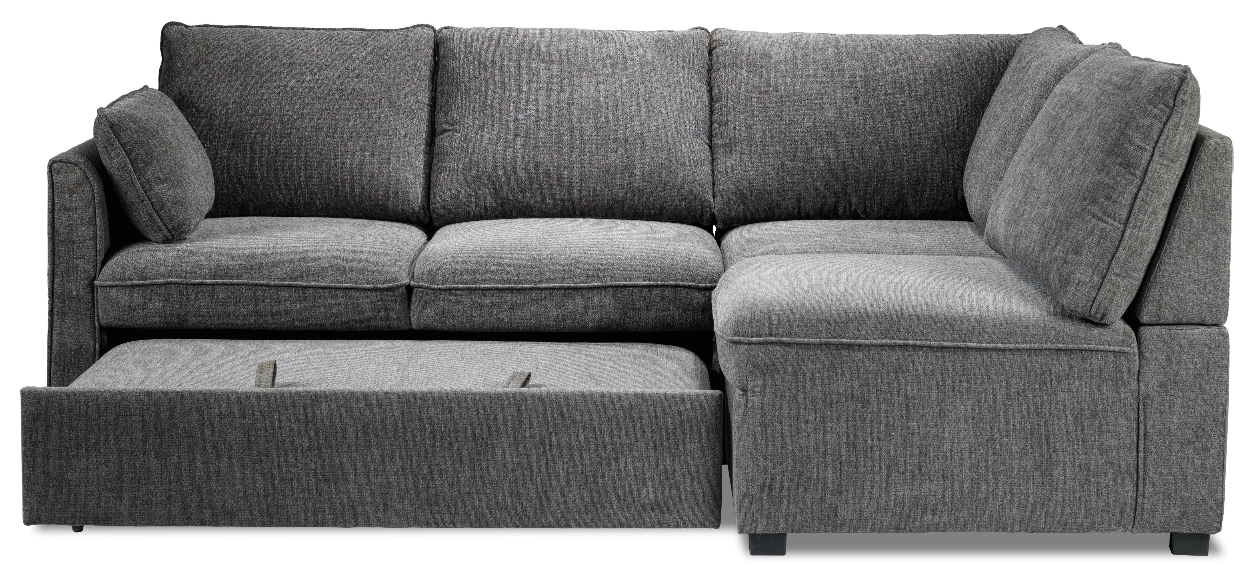 Portland 3-Piece Sectional with Left-Facing Pop-Up Bed - Grey