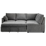 Portland 3-Piece Sectional with Left-Facing Pop-Up Bed - Grey
