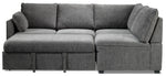 Portland 3-Piece Sectional with Left-Facing Pop-Up Bed - Grey