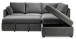 Portland 3-Piece Sectional with Left-Facing Pop-Up Bed - Grey