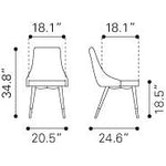 Travis Dining Chair - Green Velvet - Set of 2