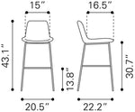 Billinton Bar Chair - Midnight Black/Gold