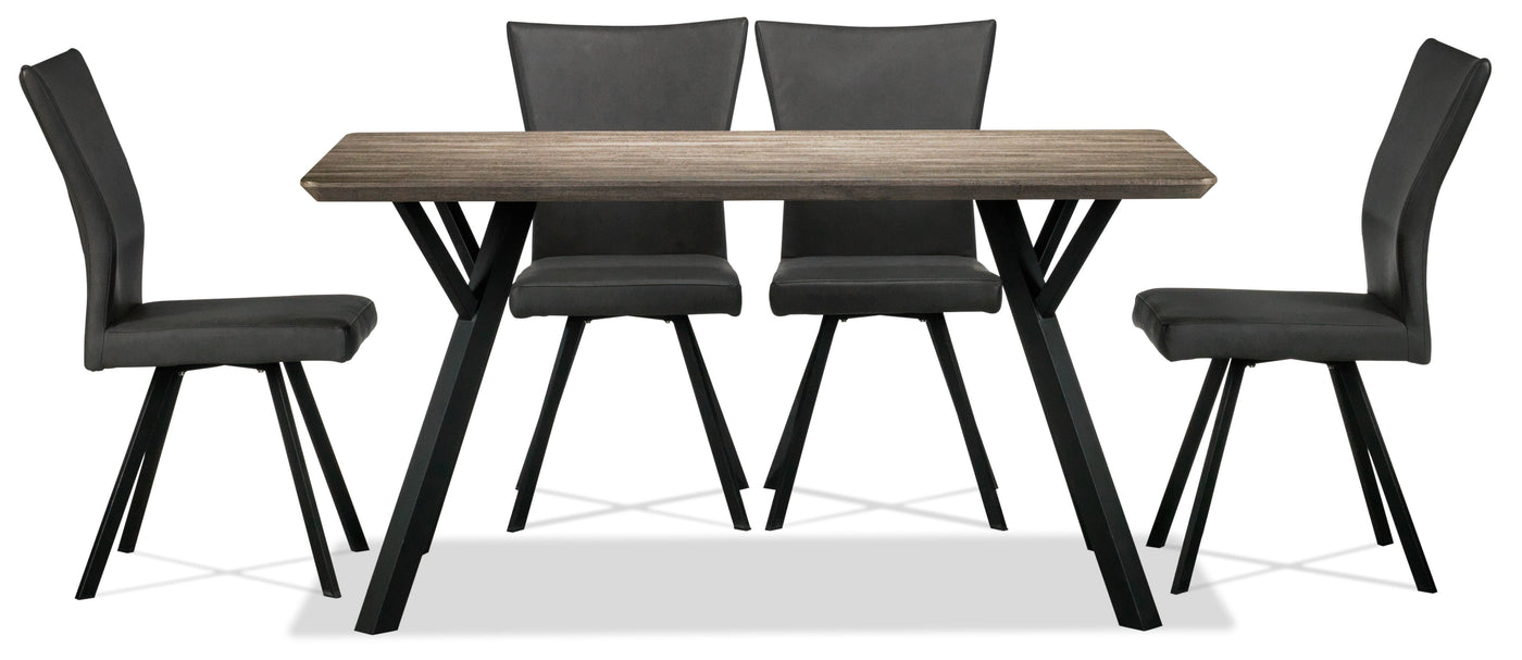 Chuck 5-Piece Dining Set - Woodgrain