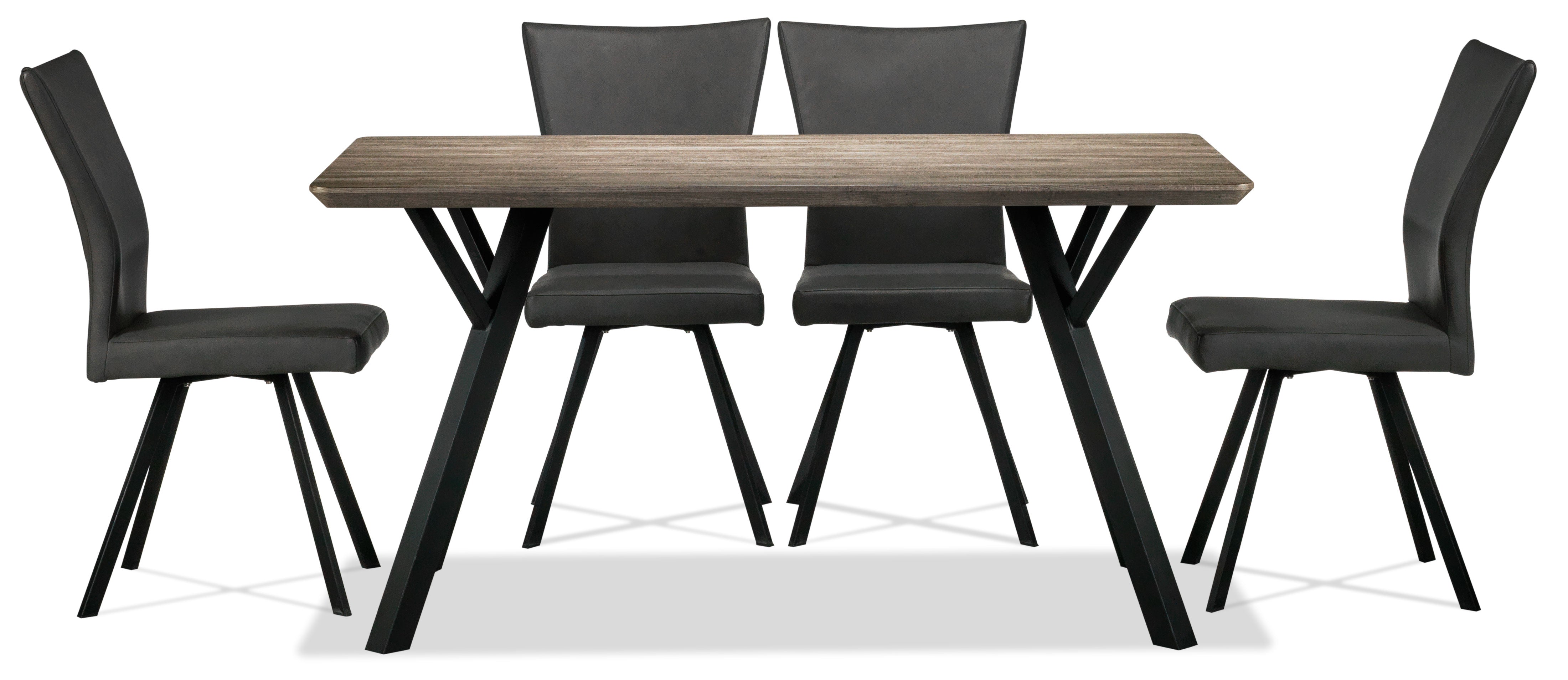 Chuck 5-Piece Dining Set - Woodgrain